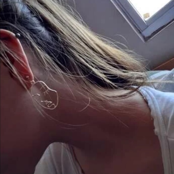 New Hollow Face Design Drop Earrings - Picture 3 of 3